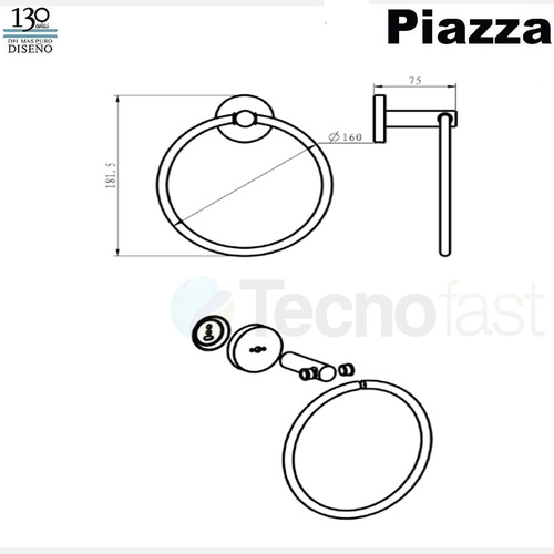 Toallero Aro Piazza Accesorio Baño Guilty Cromo 72421