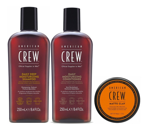 Shampoo Hidratante + Condition +matte Clay American Crew Men