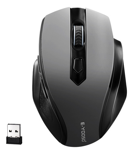 TERPORT Mouse Inalámbrico Ergonómico USB Con Reposapulgar, 4000Dpi Con 5 Niveles Ajustables, 6 Botones, Inactivación Inteligente, Mouse Ergonómico Para Trabajos F30-G