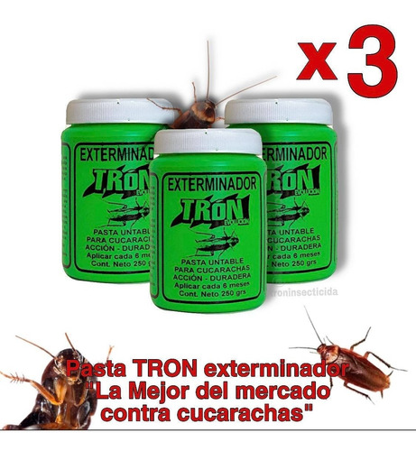 Insecticida Cucarachicida Exterminador, 3 Piezas