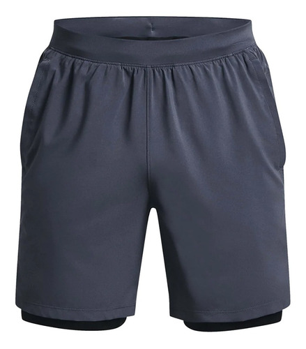 Short Under Armour Launch 7  2in1 Gris - 044