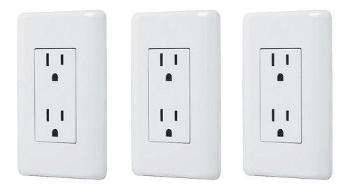 Kit De 3 Contactos Duplex, 2 Polos + Tierra, Volteck Basic