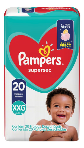 Fraldas Descartáveis Supersec Com 20 Unidades Tamanho M Pampers