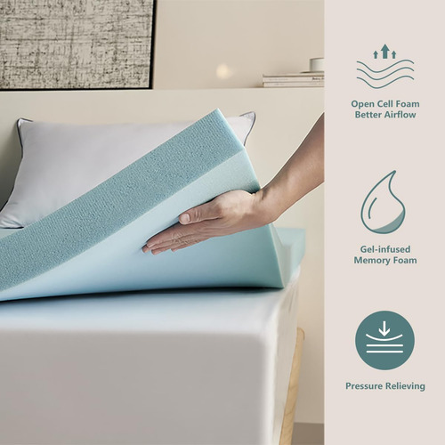 Cubrecolchón, Cubrecolchón De Espuma Viscoelástica De Gel Re