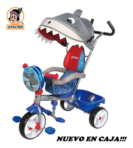 Triciclo Tiburón Etapas 3 En 1 Carriola Toldo Apache En Caja (Usado)