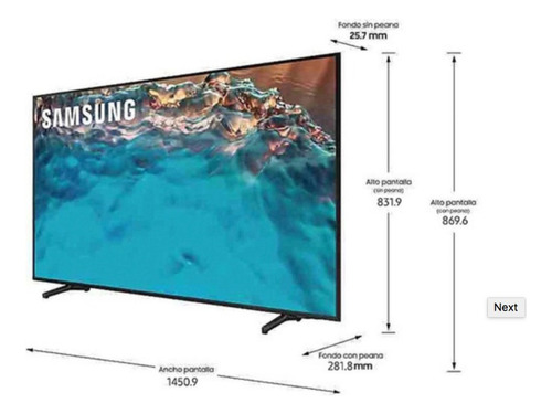 Imagen 8 de 10 de Led Smart Tv Samsung 65 Pulgadas 4k Ultra Hd Un65bu8000