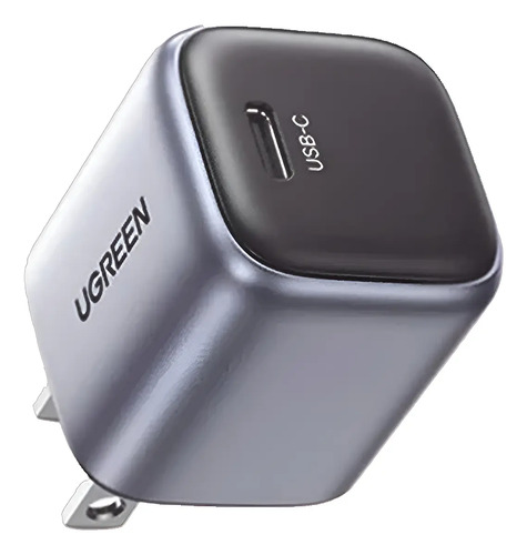 Cargador Mini Ugreen 20w Carga Rápida Gan Usb C, Color gris