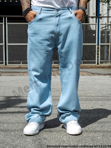 Calça Jeans Masculina Balão Bag Clara Boca Larga Estilosa