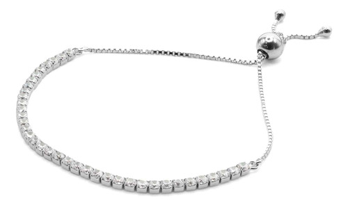 Pulsera De Plata 925 Ajustable Con Circones Rodinado