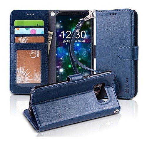 Galaxy S8 Plus Case, Arae [correa De Muñeca] Flip Folio [kic