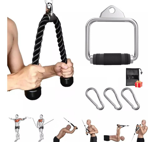 Cuerda/retractor De Entrenamiento De Tríceps+jaladera Tipo D