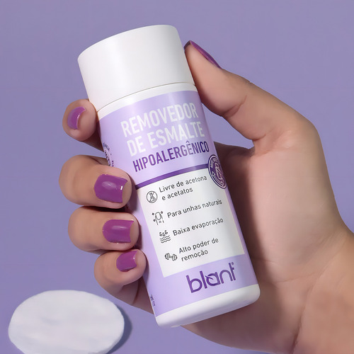 Removedor De Esmalte Sem Acetona Vegano 8x1 80ml Blant