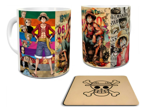 Mugs Pocillo Taza Con Portavasos One Piece