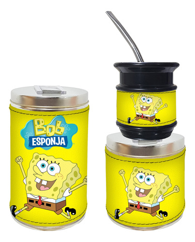 Set Matero 3 Piezas Amby Bob Esponja Excelente Calidad