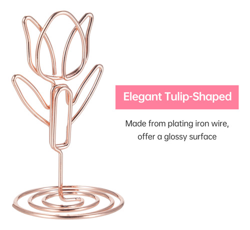Soporte Para Números De Mesa Con Forma De Tulipán, Clips En