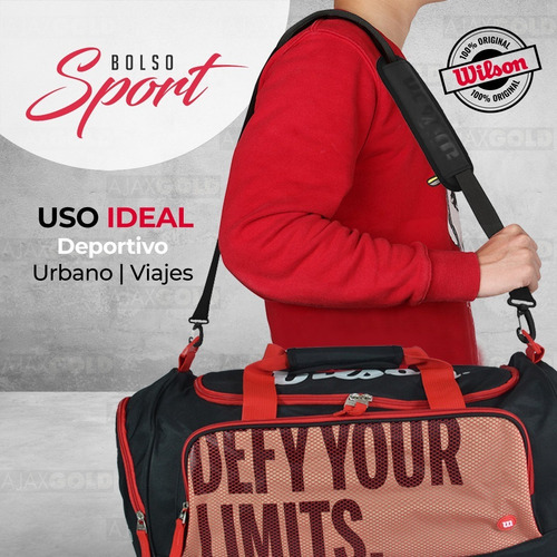 Imagen 6 de 10 de Bolso Wilson Deportivo Viaje Urbano Running Bolsillo Gym