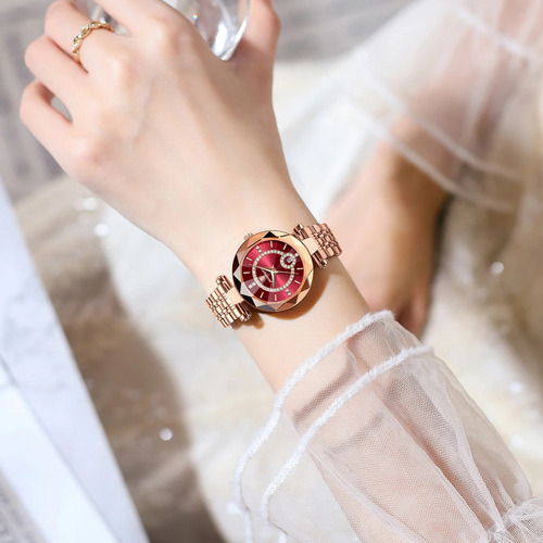 Reloj De Cuarzo Elegante De Lujo Con Diamantes Para Mujer