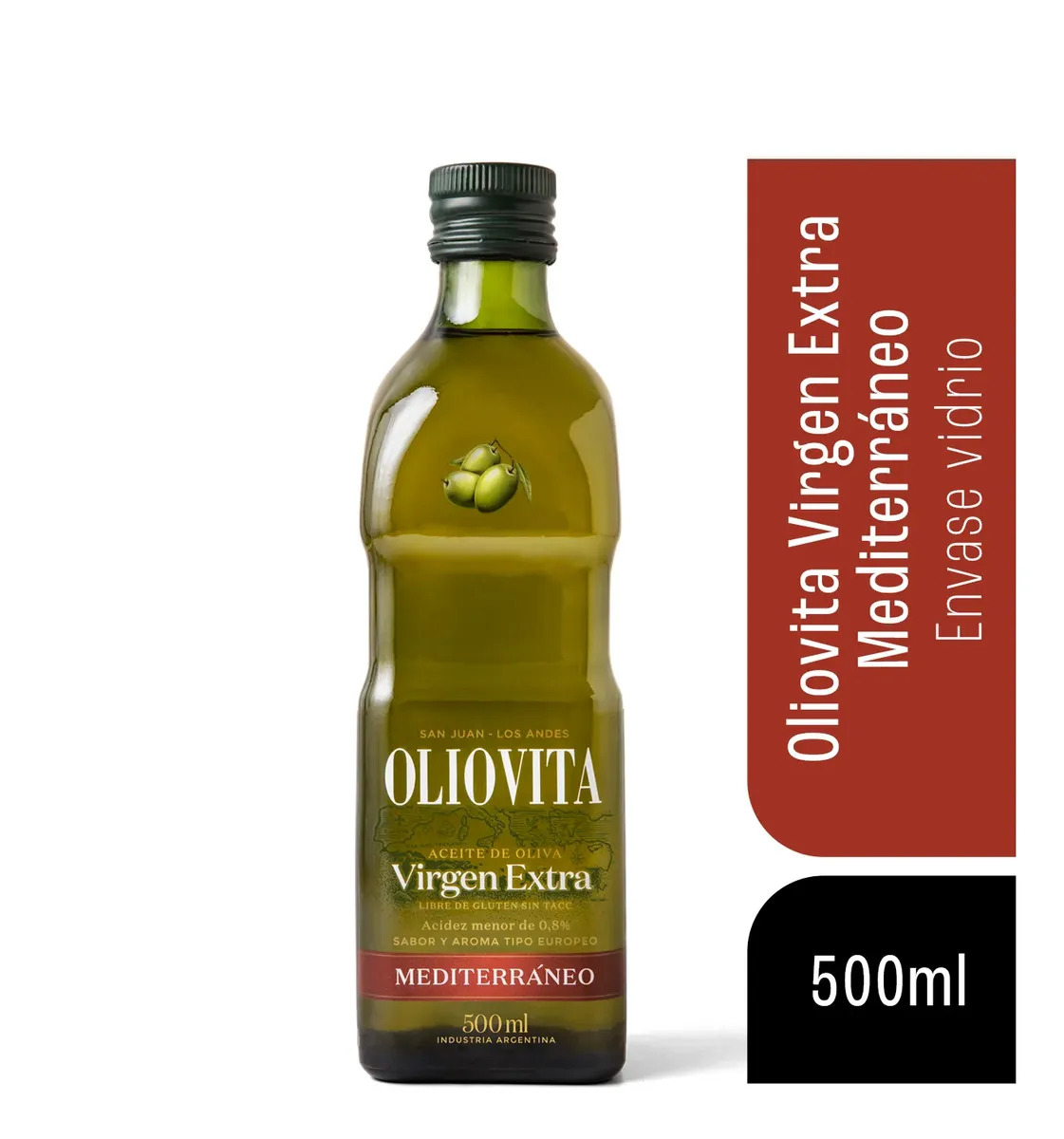 ACEITE DE OLIVA EXTRA VIRGEN MEDIT., OLIOVITA, 500 cm3