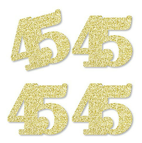 Gold Glitter 45 - No-mess Real Gold Glitter Cut-out Numbers 