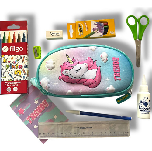Kit Escolar Cartuchera Con Utiles Escolares Oferta Libreria
