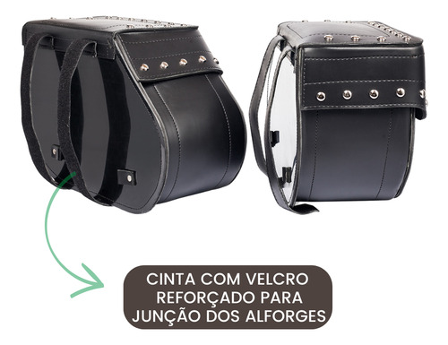 Alforge Bolsa Moto Custom 30l Cravo Com Suporte Dragstar 650