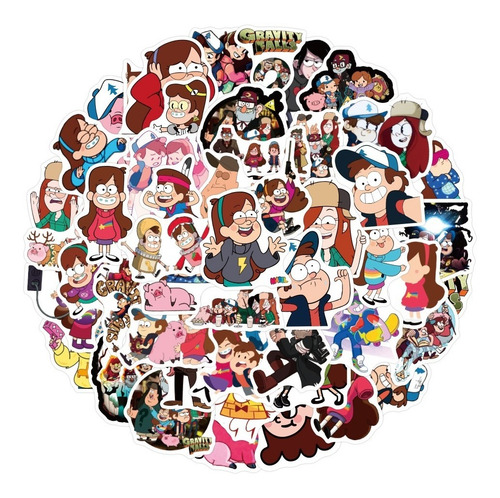 Gravity Falls 50 Calcomanias Stickers De Pvc Vs Agua Cartoon