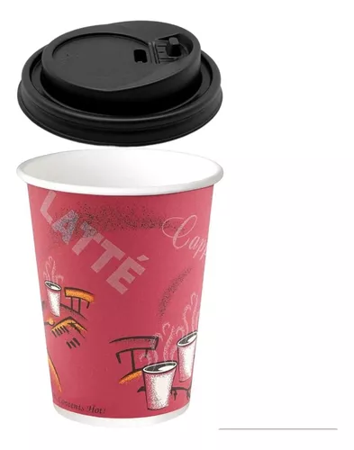 Vaso Para Café Encerado 12 Onzas Con Tapa Bio 250 Pzas