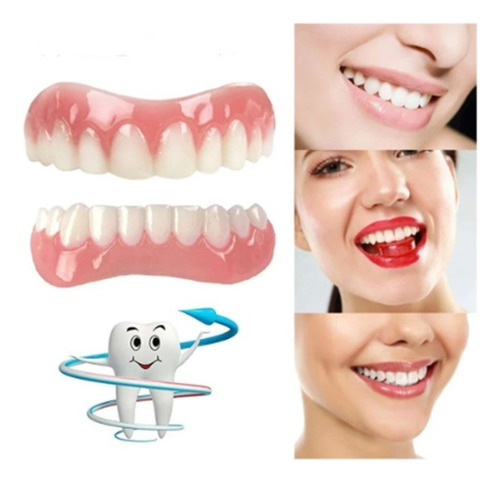 2 Set De Prótesis Profesionales De Silicona Brillante Dentes