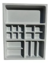 Comprar Porta Joias Veludo Gaveta Anéis Relógios Bijuterias 44x34cm Cor Cinza