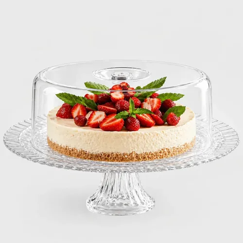 Boleira ​De Vidro Com Pé E Tampa Em Acrílico Gourmet Ruvolo Transparente