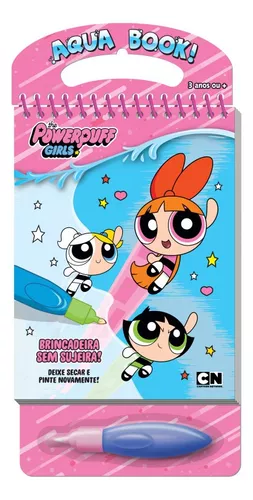 Livro para Pintar Infantil Meninas Poderosas  Lister - Livro para Pintar -  Meninas Super Poderosas - The Powerpuff Girls - Aqua Book - 237 x 140 mm -  Vale das Letras - Meninas Poderosas