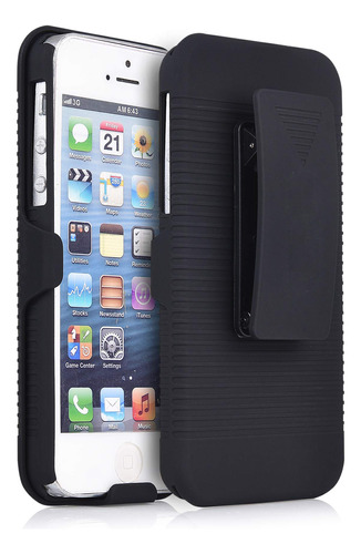 Carcasa Para iPhone 5s Funcion Atril Pinza Cinturon Negro