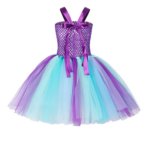 Imagen 3 de 7 de Conjunto Disfraz Vestido Sirena Sirenitaariel Niña Navidad