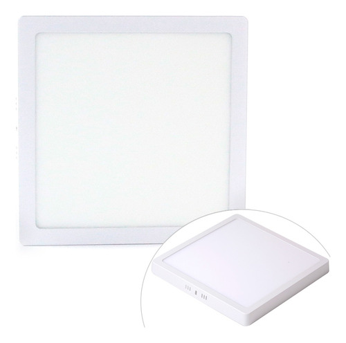 Plafon Led Cuadrado Blanco Luz Fria De 24 Watts 1800 Lumens 