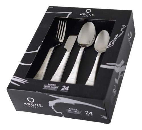 Set Cuchillería Smoke Marble 24 Piezas Krons