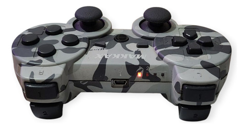 Control Joystick Makkax Ps3 Playstation Camo Funcionando Camuflado Gris (Usado)