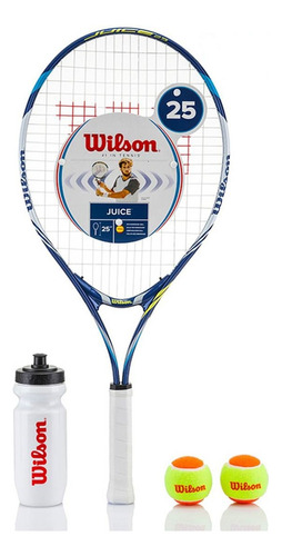 Combo Raqueta Tenis Wilson #25 Niños Con Estuche Y Bolas Color Azul Marino Tamaño Del Grip 3