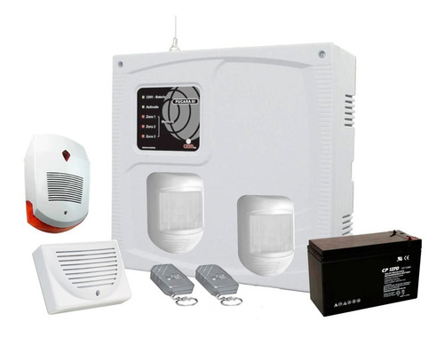 Kit Alarma Domiciliaria- 2 Sensor-controles-sirenas-batería