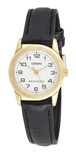 Reloj Mujer Casio Ltpv001gl-7 Cuarzo Pulso Negro En Cuero