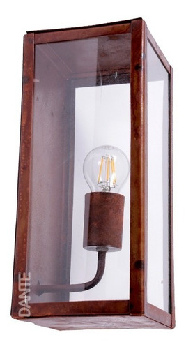 Aplique Luz Exterior Pared Farol Vintage Hierro Vidrio 35cm