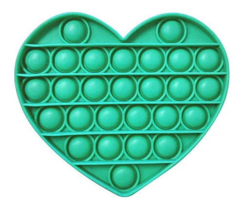 Pop It Fidget Sensorial Silicone Anti Stress Coração Verde