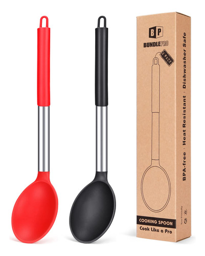 Paquete De 2 Cucharas De Cocina De Silicona Grandes Antiadhe