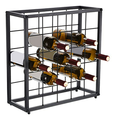 Portabotellas De Vino Compatible Con 25 Botellas - Negro.