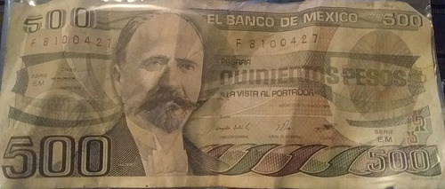 Billete De $500 Pesos De Morelos