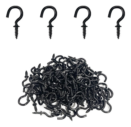 Goiio 100 Gancho Techo 1 2 Metal Chapado Zinc Negro Para