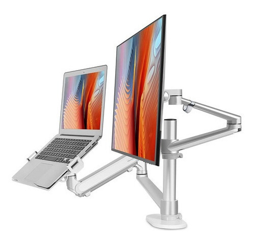 Soporte Para Monitor Y Portátil, 2 En 1 Ajustable Doble Bra