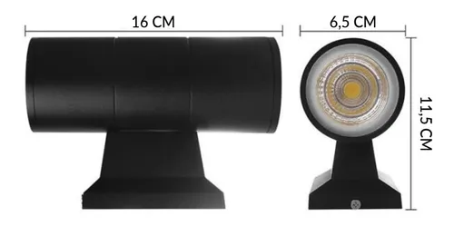 Apliqué Bidireccional Led Incorporado Negro 2*5w / Hb Led