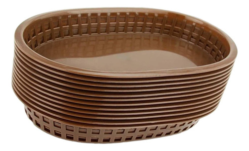 12 Pçs Cestas De Comida Rápida Pão Fritar Cestas Marrom