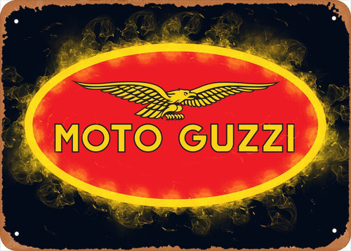 Ysirseu Moto Guzzi - Cartel De Metal De Hojalata De 8 X 12 P