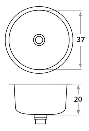 Imagen 2 de 3 de Bacha Redonda Cocina Acero Mi Pileta Sobre Mesada 460e